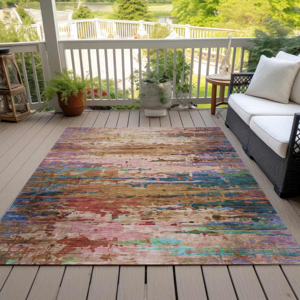 Machine Washable Indoor/Outdoor Chantille ACN2035 Sage 8' x 10' Rug. Picture 8