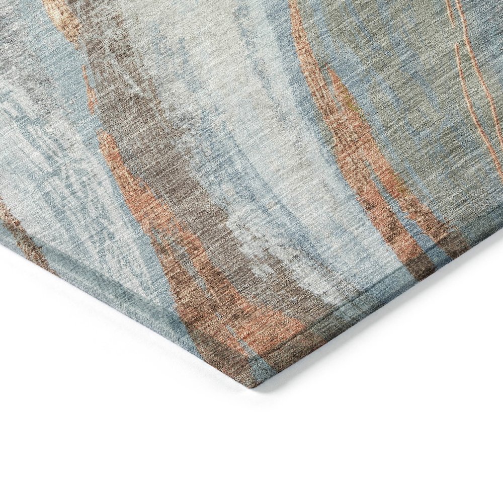 Machine Washable Indoor/Outdoor Chantille ACN2036 Blue 3' x 5' Rug. Picture 3
