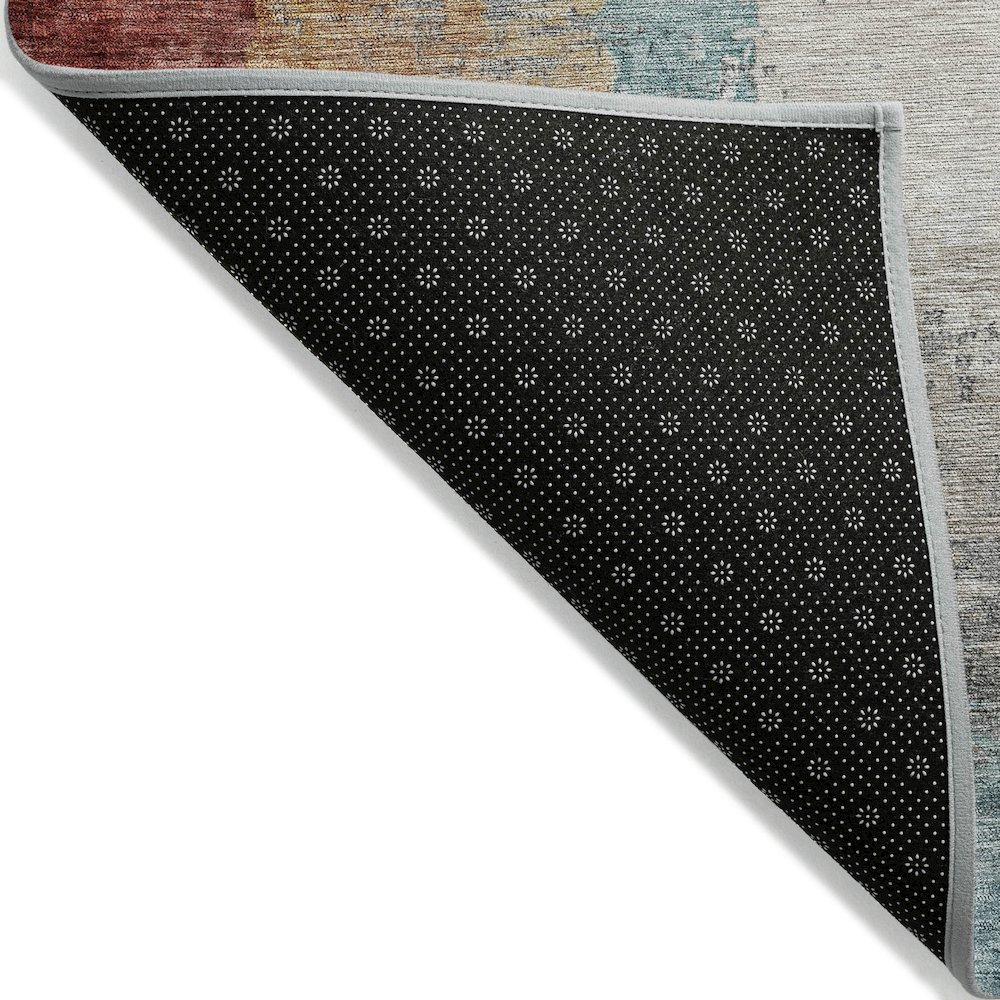 Machine Washable Indoor/Outdoor Chantille ACN2041 Teal 3' x 5' Rug. Picture 2