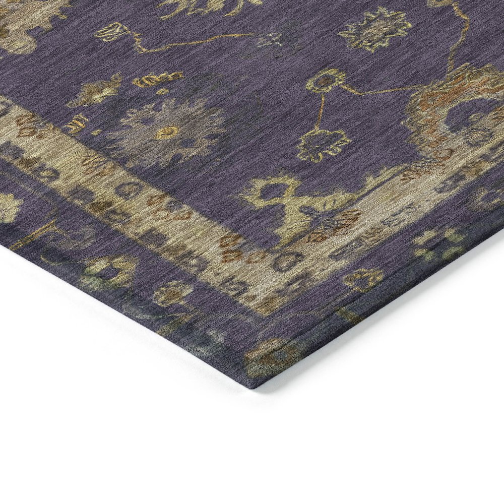 Machine Washable Indoor/Outdoor Chantille ACN2045 Eggplant 3' x 5' Rug. Picture 3