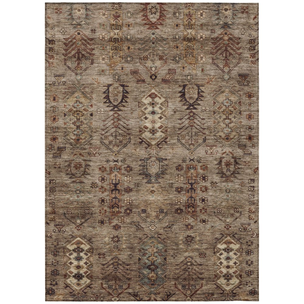 Machine Washable Indoor/Outdoor Chantille ACN2047 Brown 8' x 10' Rug. Picture 1