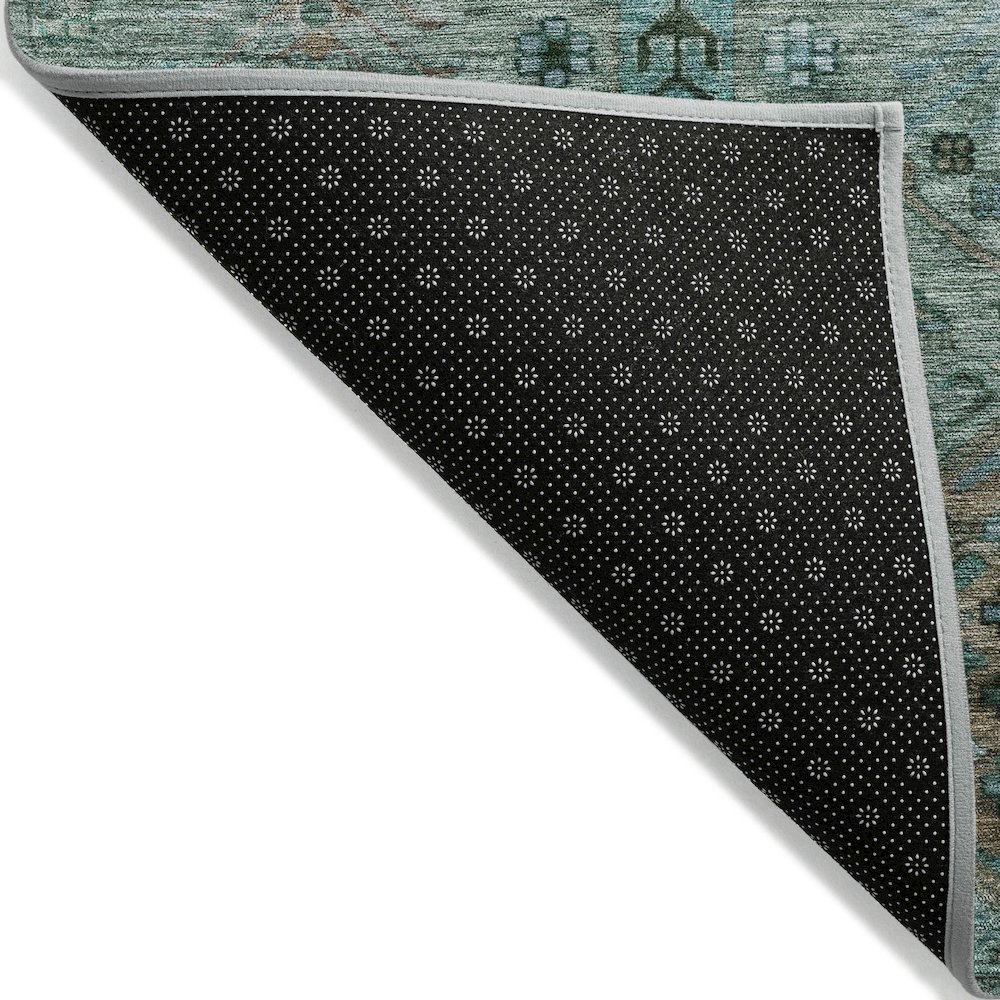 Machine Washable Indoor/Outdoor Chantille ACN2047 Green 3' x 5' Rug. Picture 2