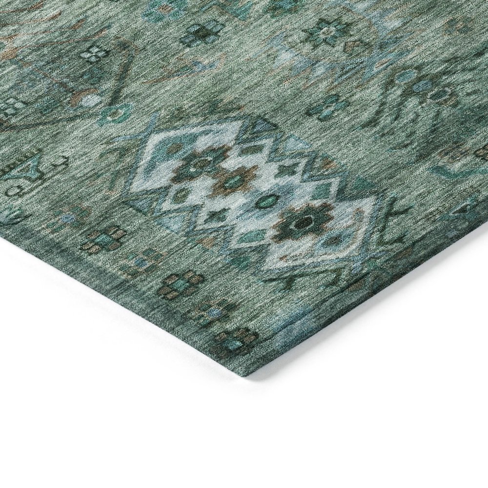 Machine Washable Indoor/Outdoor Chantille ACN2047 Green 3' x 5' Rug. Picture 3