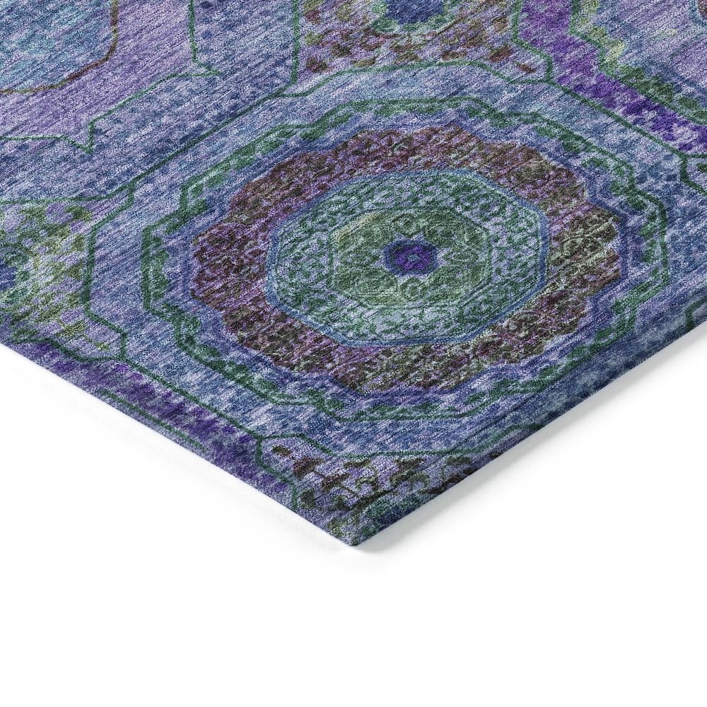 Machine Washable Indoor/Outdoor Chantille ACN2049 Blue 3' x 5' Rug. Picture 3