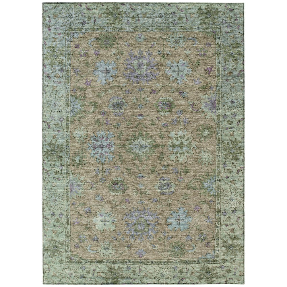 Machine Washable Indoor/Outdoor Chantille ACN2052 Brown 8' x 10' Rug. Picture 1