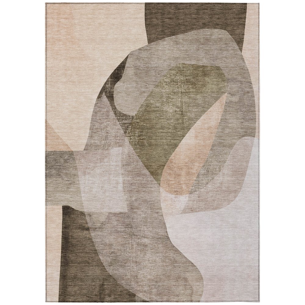 Machine Washable Indoor/Outdoor Chantille ACN2058 Taupe 8' x 10' Rug. Picture 1