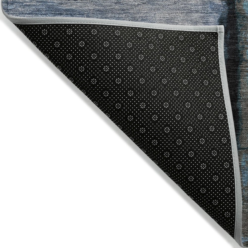 Machine Washable Indoor/Outdoor Chantille ACN2059 Blue 3' x 5' Rug. Picture 2