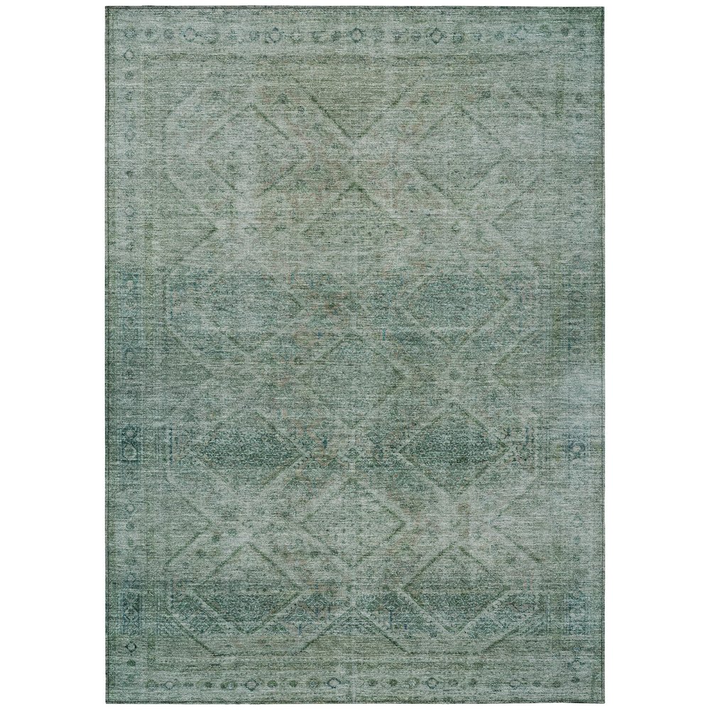 Machine Washable Indoor/Outdoor Chantille ACN2060 Teal 8' x 10' Rug. Picture 1