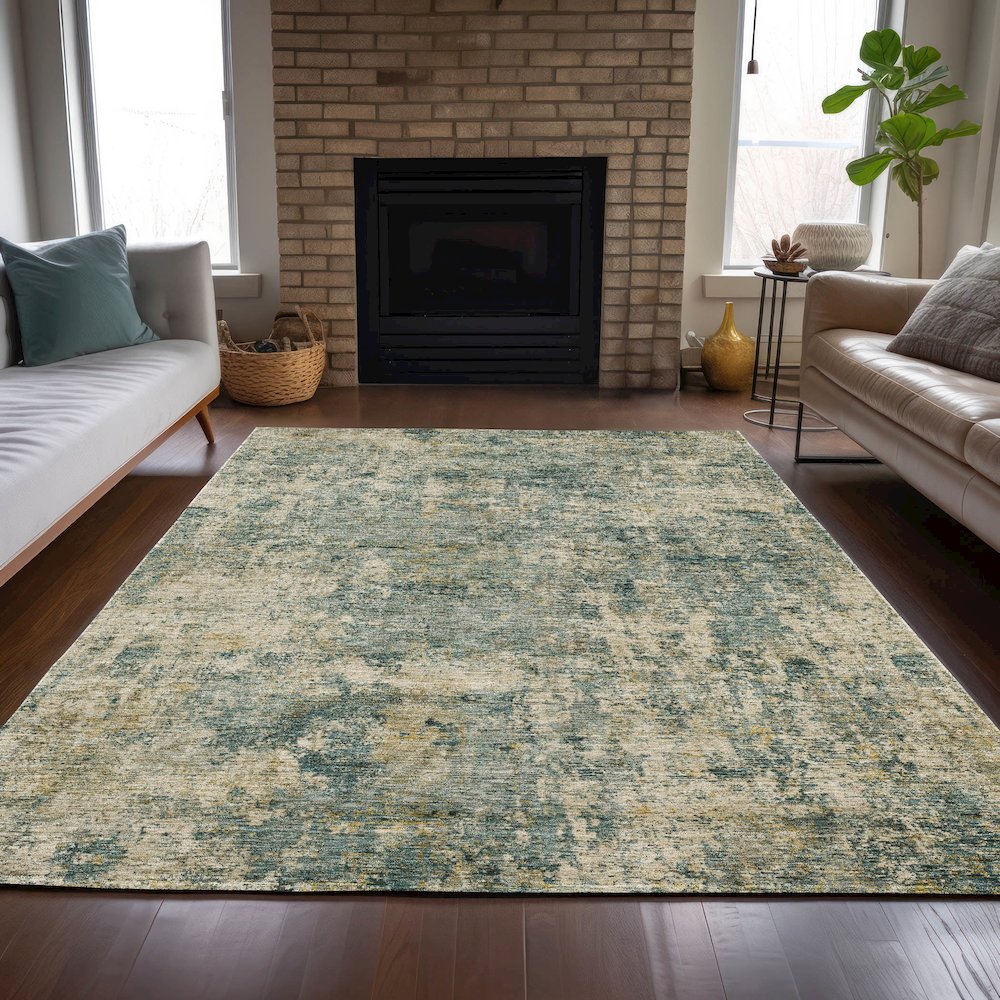 Machine Washable Indoor/Outdoor Chantille ACN2061 Aloe 8' x 10' Rug. Picture 6