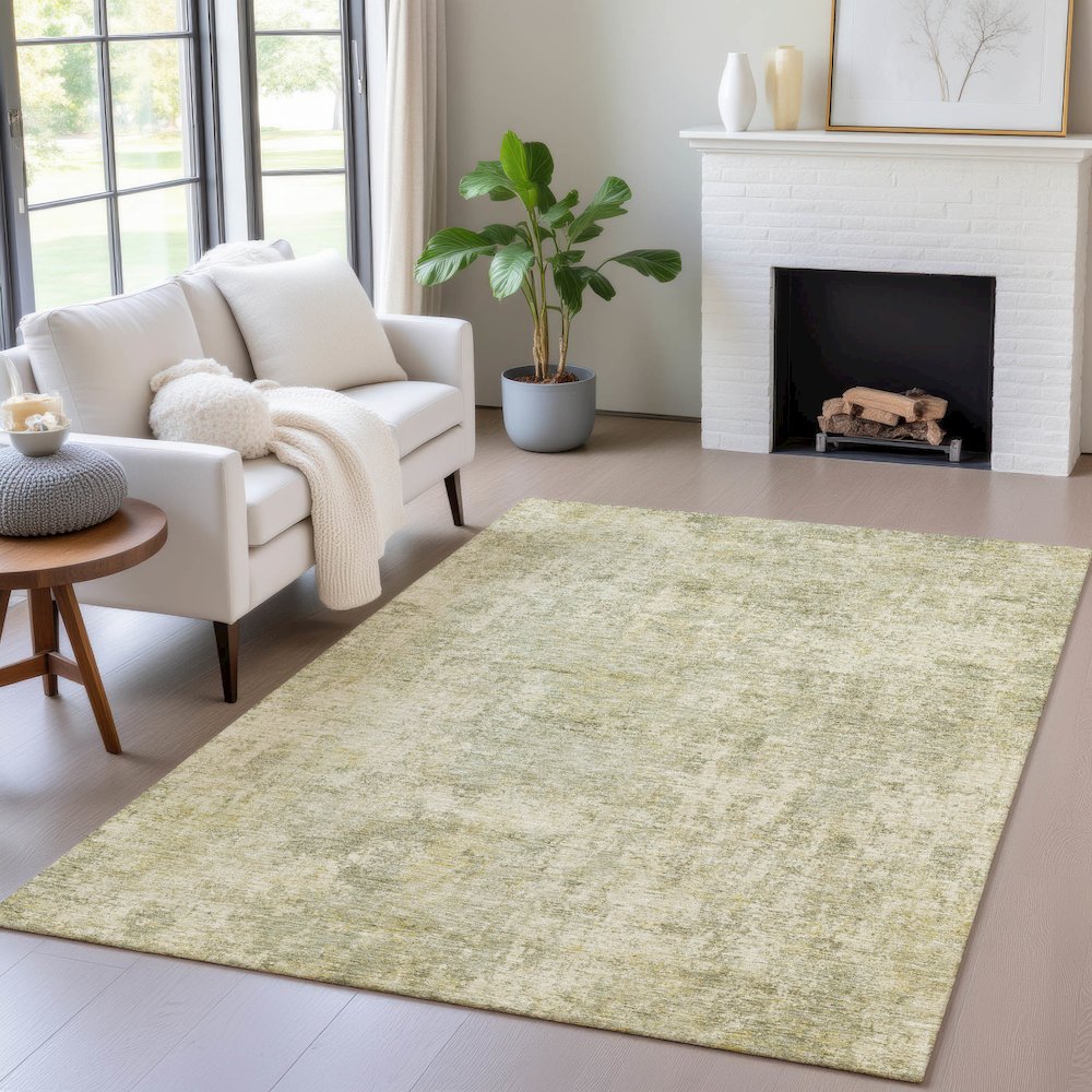 Machine Washable Indoor/Outdoor Chantille ACN2061 Sage 8' x 10' Rug. Picture 5