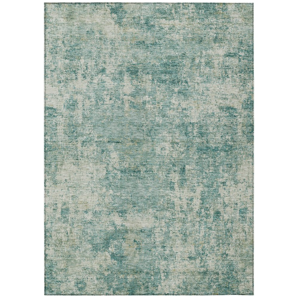 Machine Washable Indoor/Outdoor Chantille ACN2061 Teal 8' x 10' Rug. Picture 1