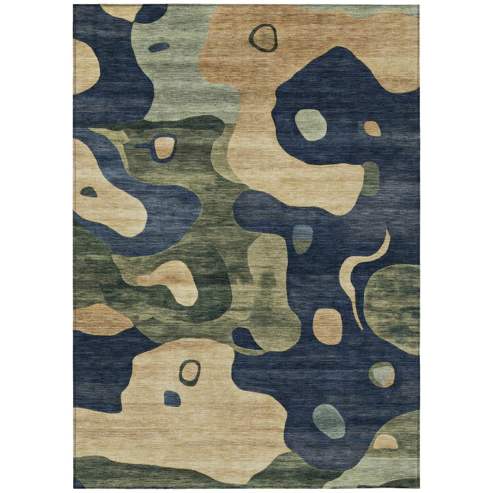 Machine Washable Indoor/Outdoor Chantille ACN2063 Navy 8' x 10' Rug. Picture 1