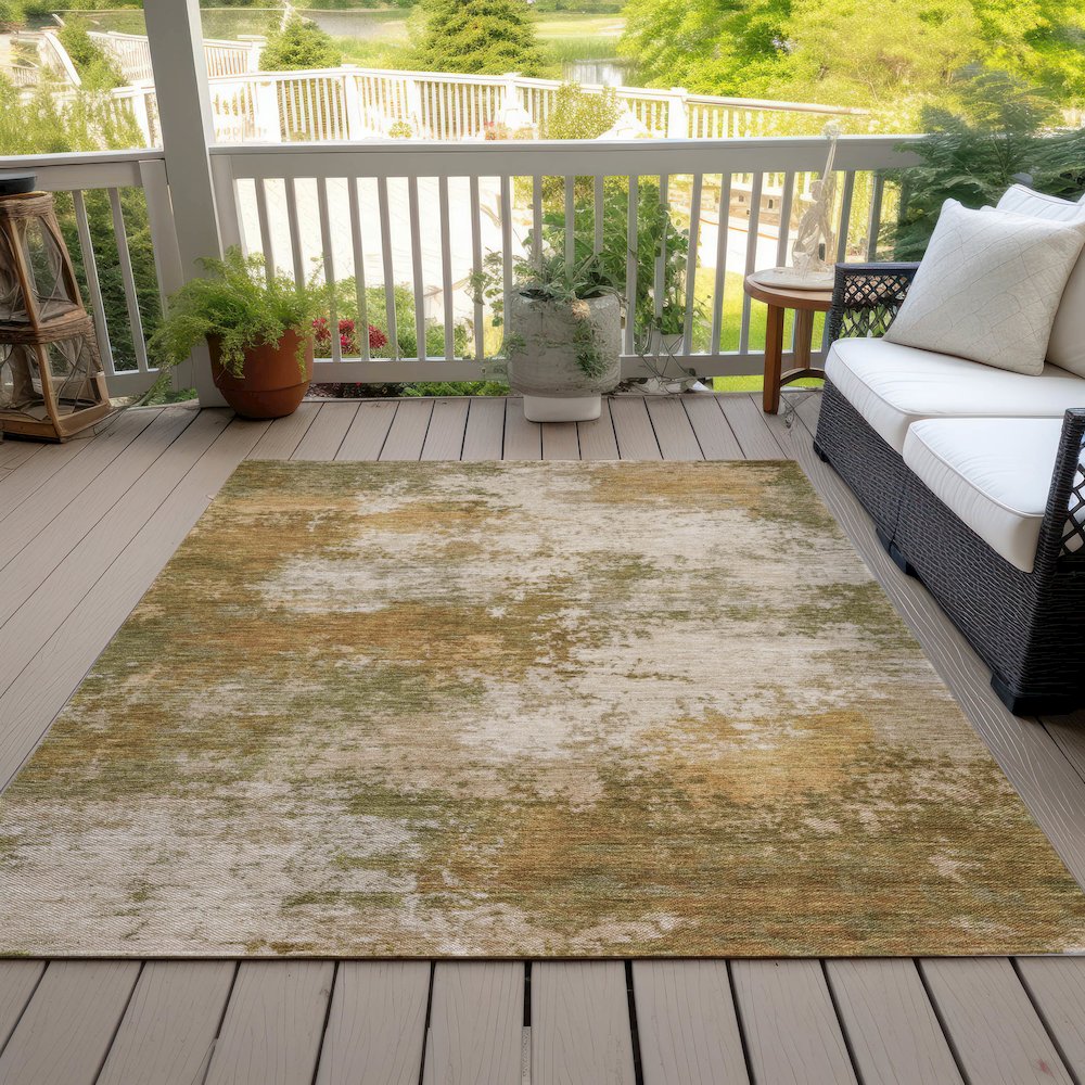 Machine Washable Indoor/Outdoor Chantille ACN2064 Copper 8' x 10' Rug. Picture 8