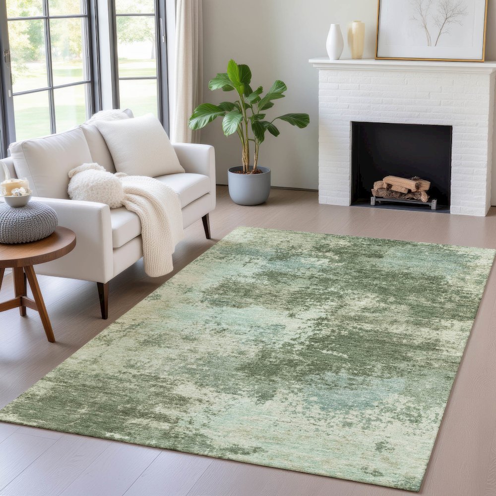 Machine Washable Indoor/Outdoor Chantille ACN2065 Aloe 8' x 10' Rug. Picture 5