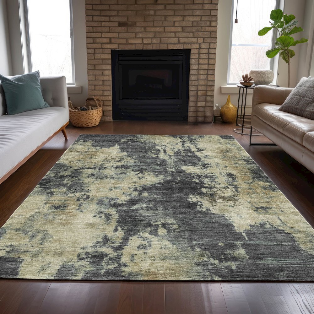 Machine Washable Indoor/Outdoor Chantille ACN2066 Gray 8' x 10' Rug. Picture 6