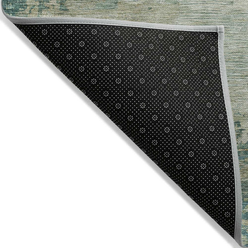 Machine Washable Indoor/Outdoor Chantille ACN2067 Teal 3' x 5' Rug. Picture 2