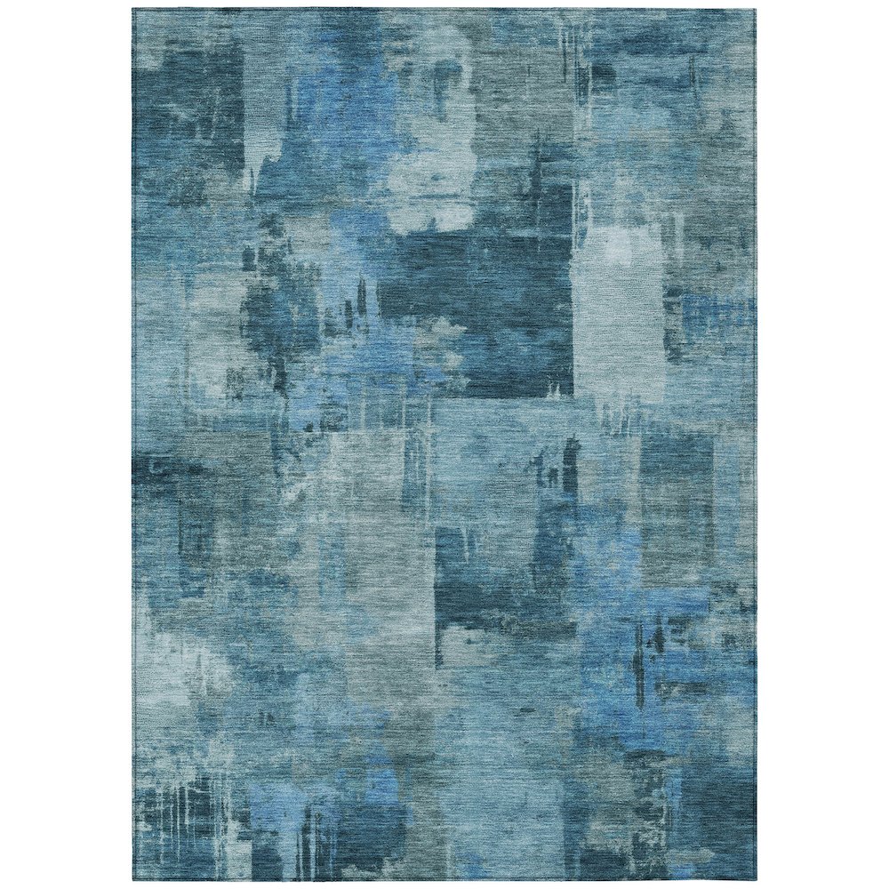 Machine Washable Indoor/Outdoor Chantille ACN2069 Blue 8' x 10' Rug. Picture 1