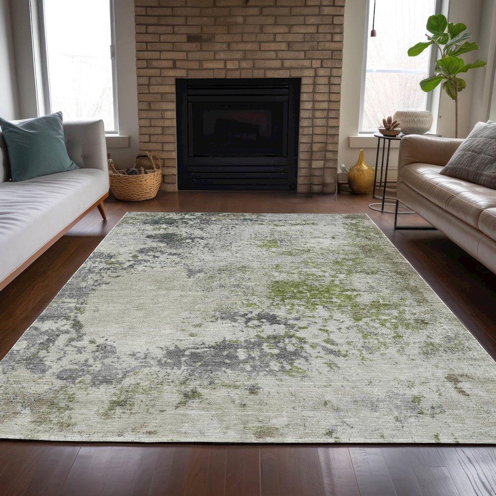 Machine Washable Indoor/Outdoor Chantille ACN2070 Linen 8' x 10' Rug. Picture 6