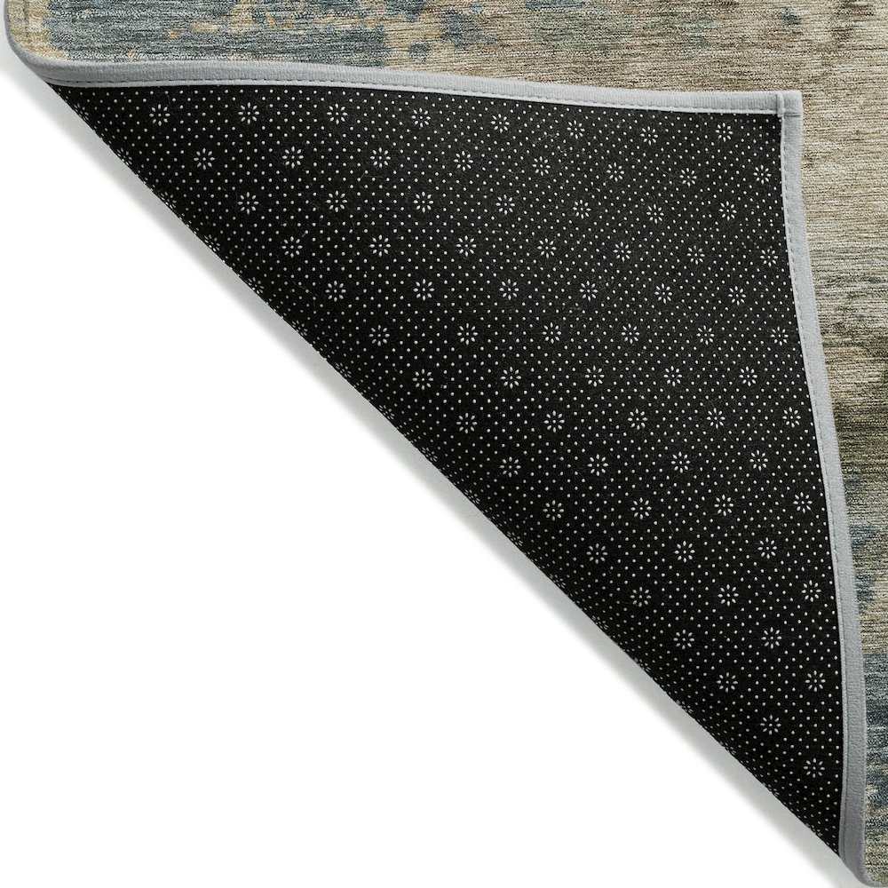 Machine Washable Indoor/Outdoor Chantille ACN2075 Teal 3' x 5' Rug. Picture 2