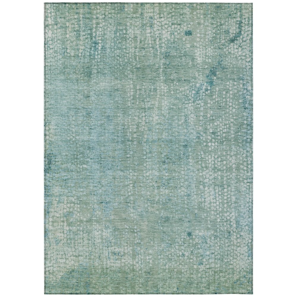 Machine Washable Indoor/Outdoor Chantille ACN2087 Teal 8' x 10' Rug. Picture 1