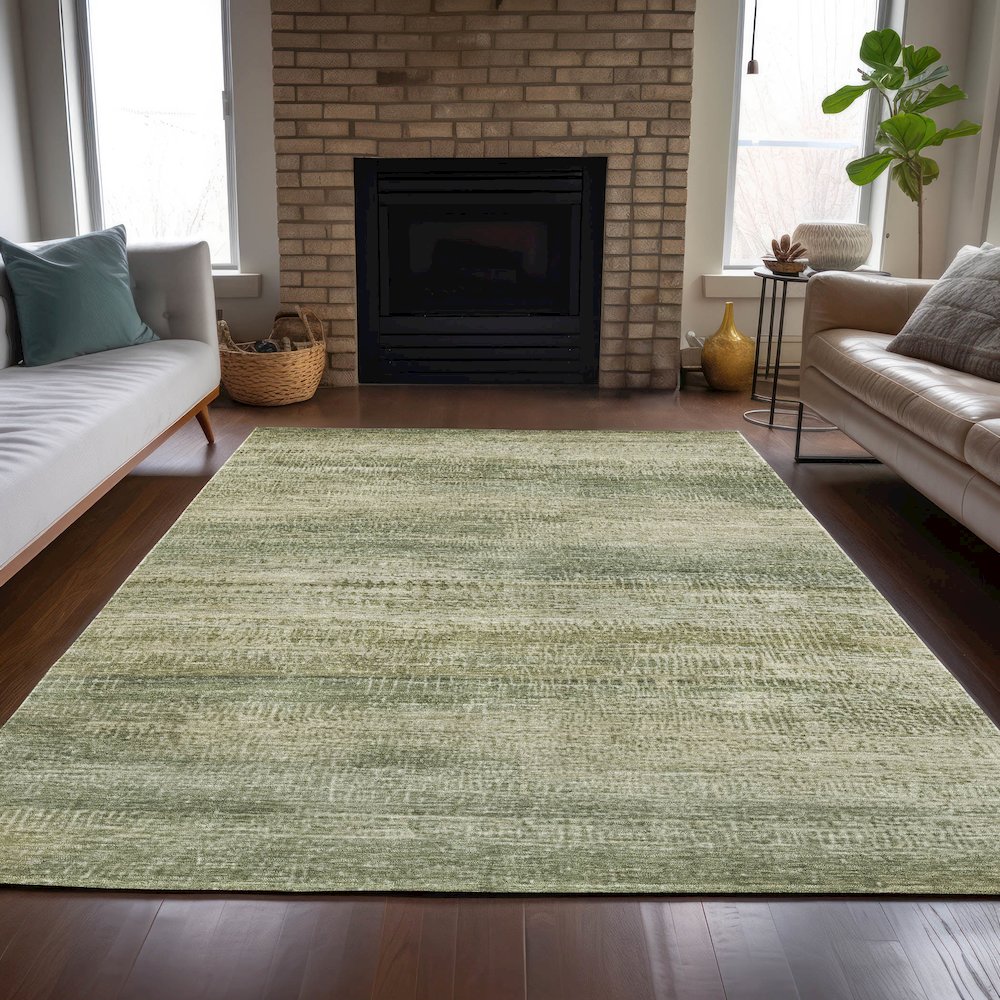 Machine Washable Indoor/Outdoor Chantille ACN2089 Aloe 8' x 10' Rug. Picture 6
