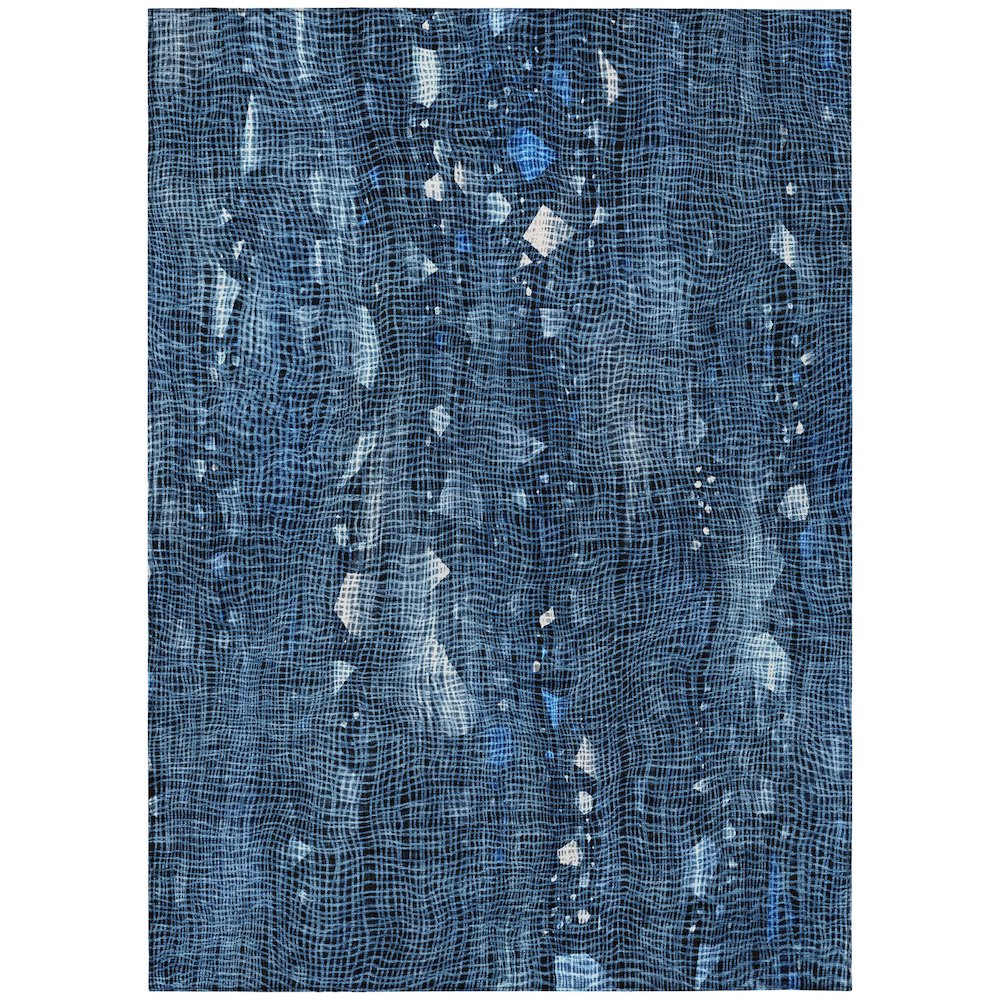 Machine Washable Indoor/Outdoor Chantille ACN2092 Blue 8' x 10' Rug. Picture 1
