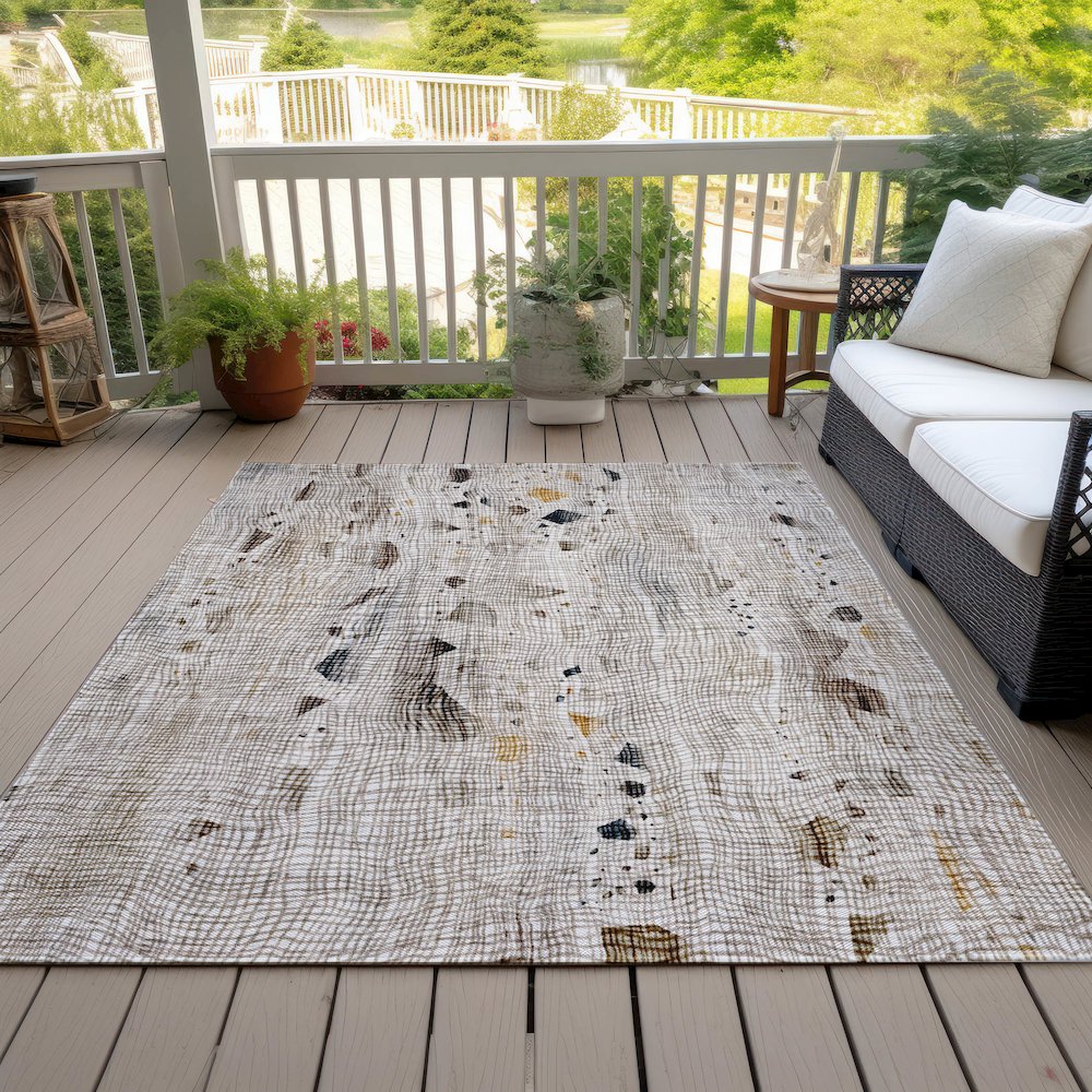 Machine Washable Indoor/Outdoor Chantille ACN2092 Linen 8' x 10' Rug. Picture 8