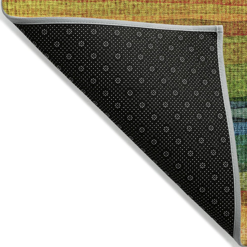 Machine Washable Indoor/Outdoor Chantille ACN2093 Green 3' x 5' Rug. Picture 2