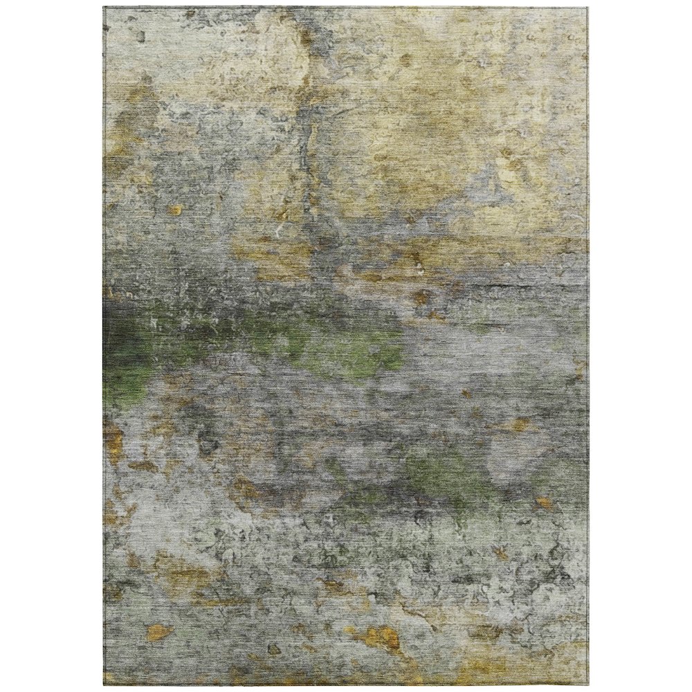 Machine Washable Indoor/Outdoor Chantille ACN2100 Olive 8' x 10' Rug. Picture 1