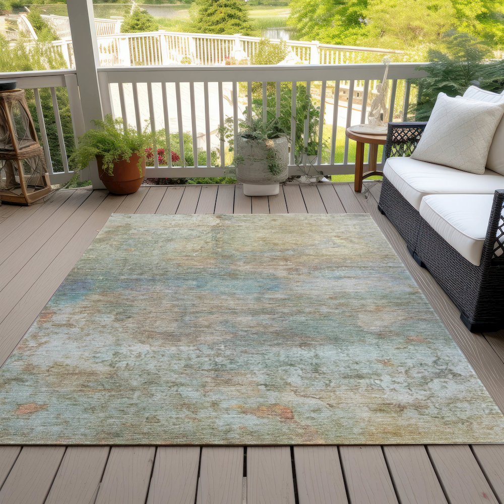 Machine Washable Indoor/Outdoor Chantille ACN2100 Wheat 8' x 10' Rug. Picture 8