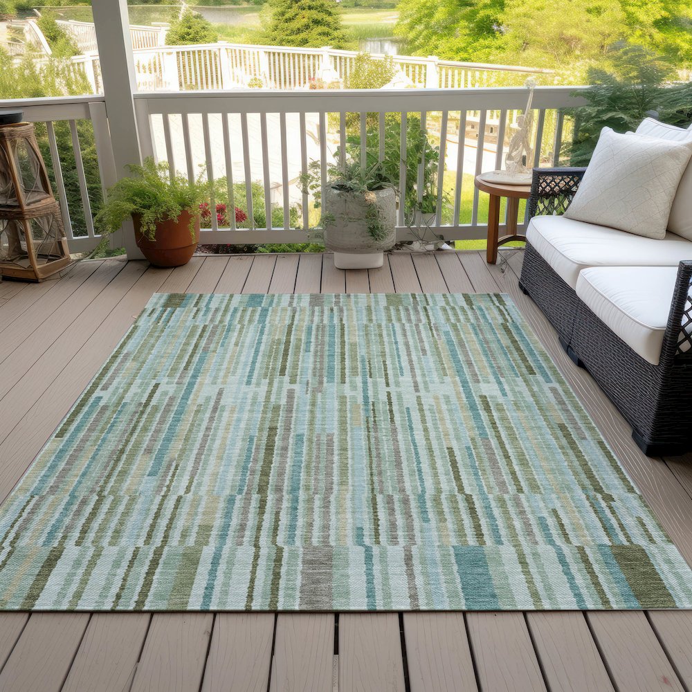 Machine Washable Indoor/Outdoor Chantille ACN2102 Aloe 8' x 10' Rug. Picture 8