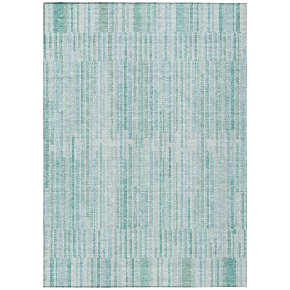 Machine Washable Indoor/Outdoor Chantille ACN2102 Turquoise 8' x 10' Rug. Picture 1