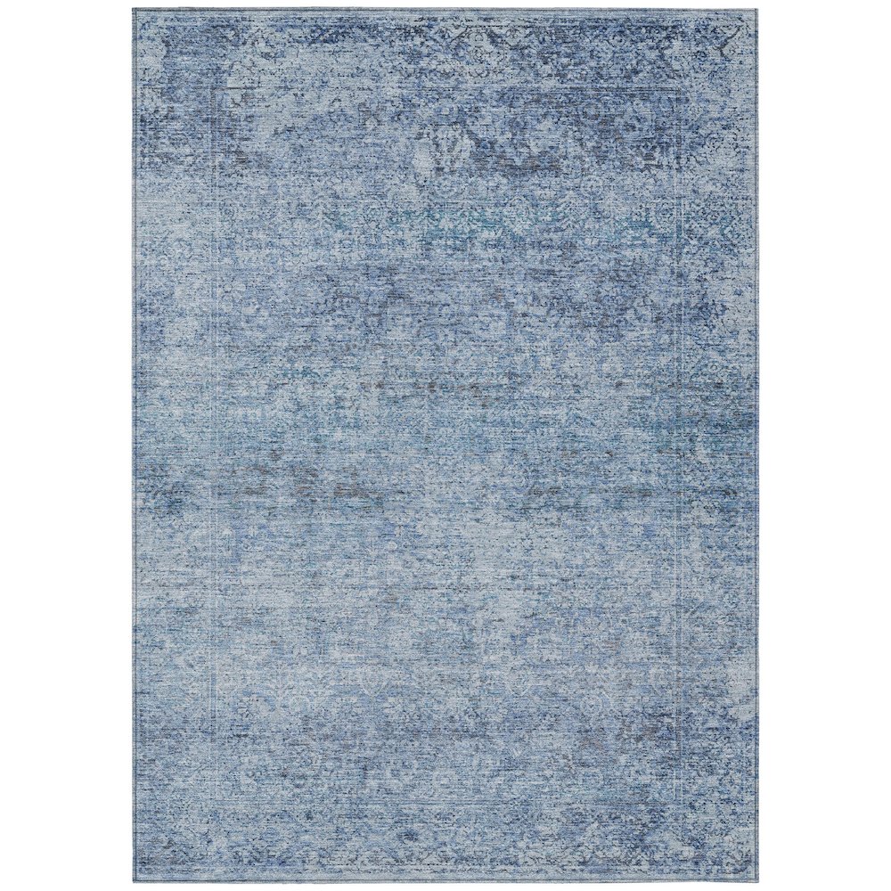 Machine Washable Indoor/Outdoor Chantille ACN2103 Blue 8' x 10' Rug. Picture 1