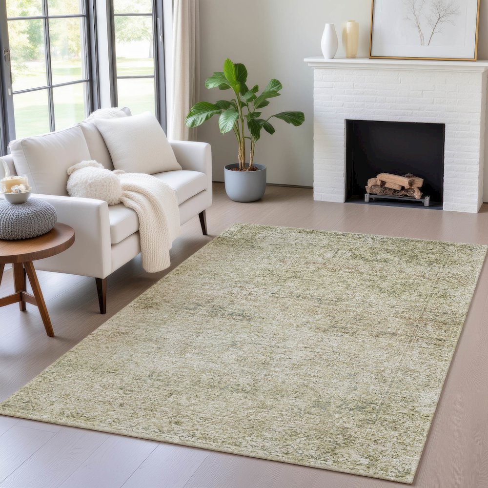 Machine Washable Indoor/Outdoor Chantille ACN2103 Sage 8' x 10' Rug. Picture 5