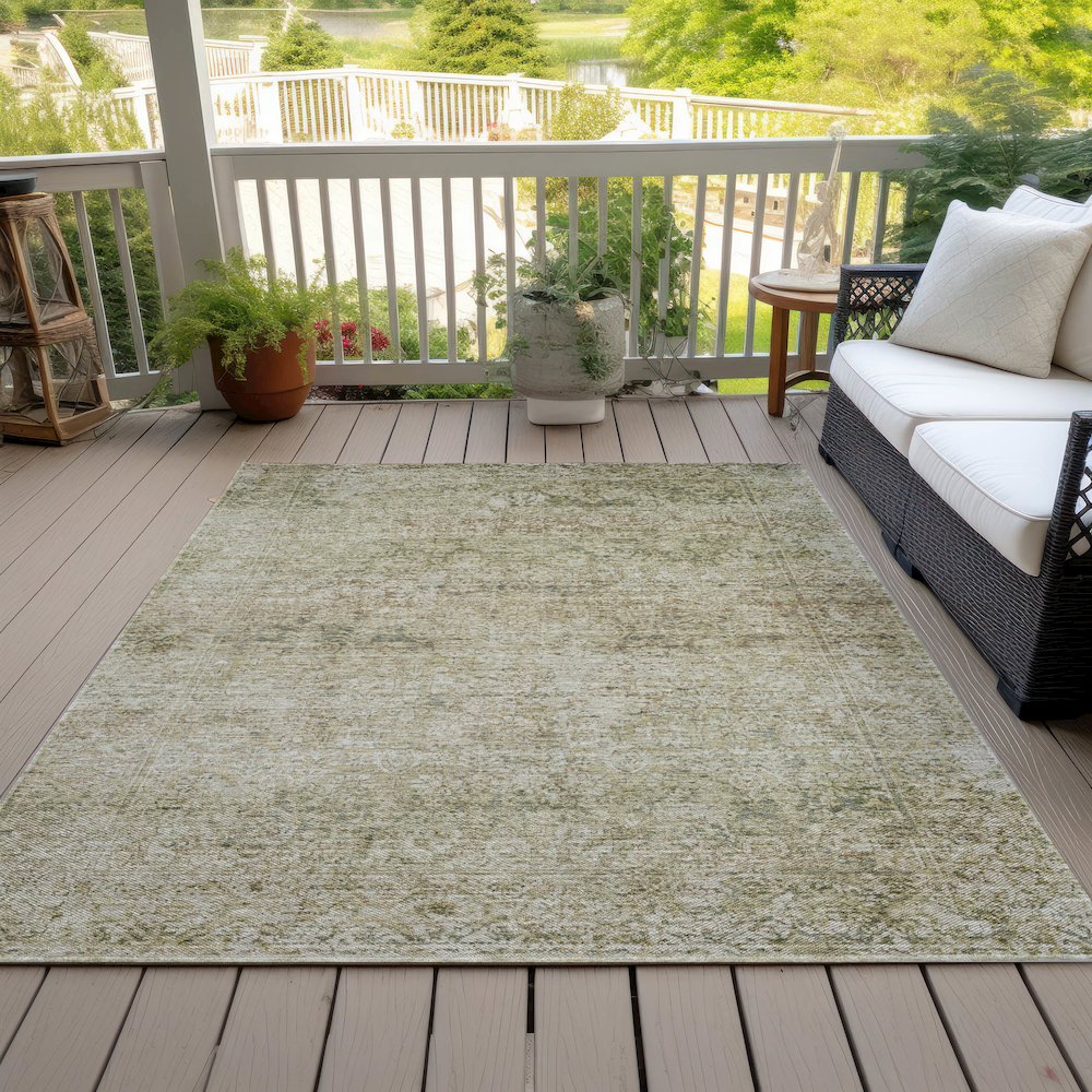 Machine Washable Indoor/Outdoor Chantille ACN2103 Sage 8' x 10' Rug. Picture 8