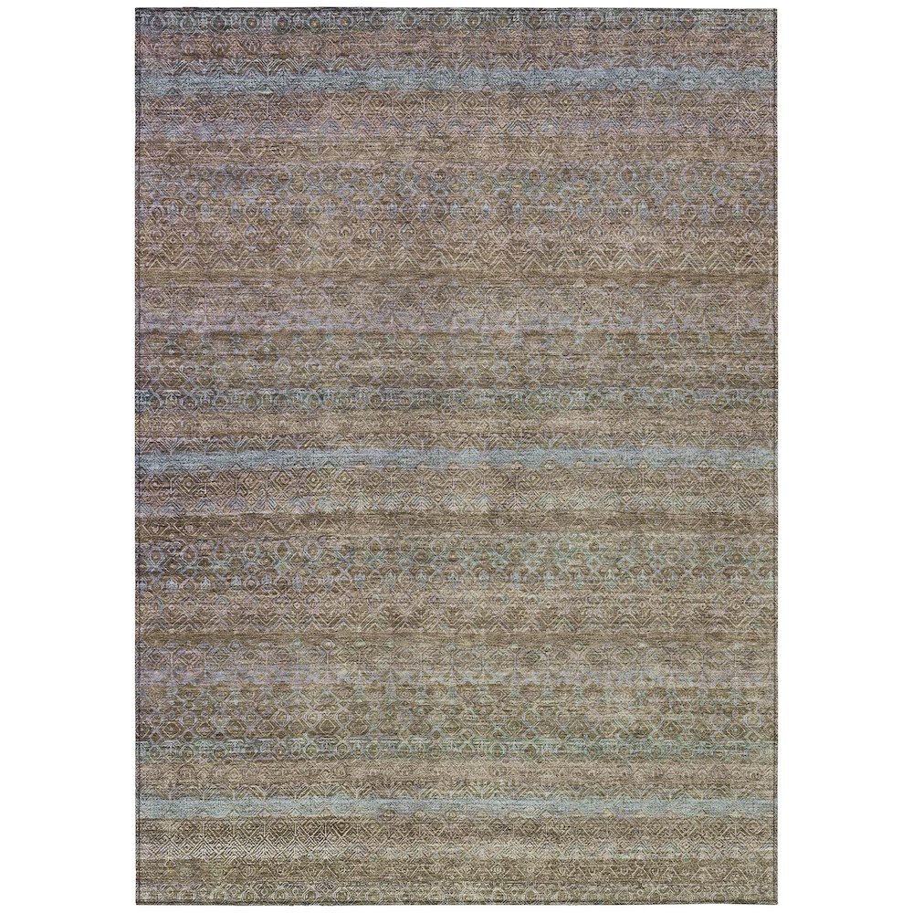 Machine Washable Indoor/Outdoor Chantille ACN2106 Brown 8' x 10' Rug. Picture 1