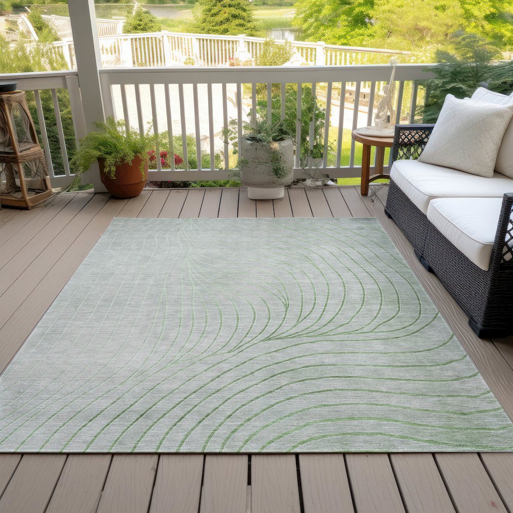 Machine Washable Indoor/Outdoor Chantille ACN2107 Aloe 8' x 10' Rug. Picture 8