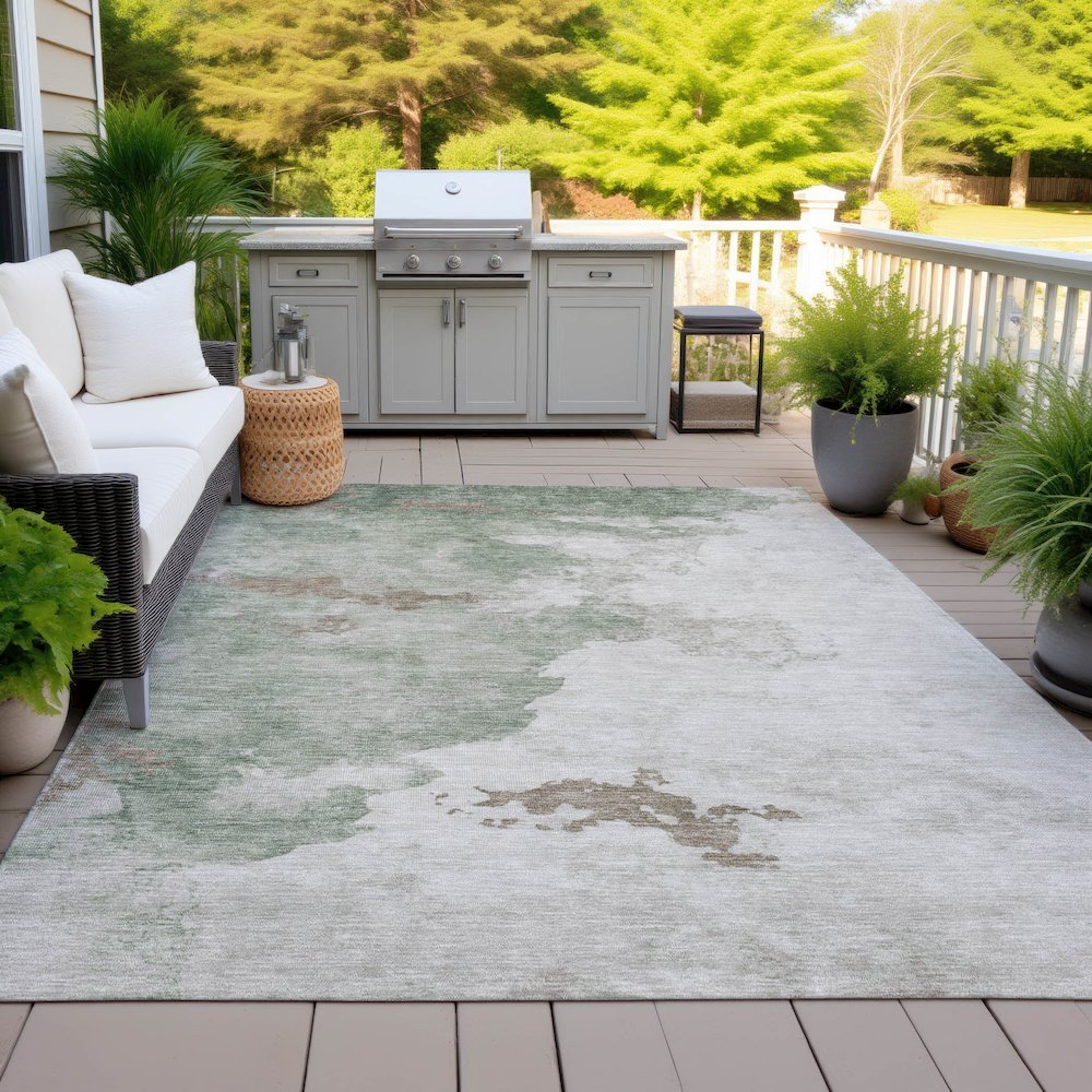 Machine Washable Indoor/Outdoor Chantille ACN2108 Aloe 8' x 10' Rug. Picture 7