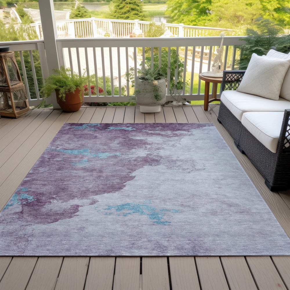 Machine Washable Indoor/Outdoor Chantille ACN2108 Lavender 8' x 10' Rug. Picture 8
