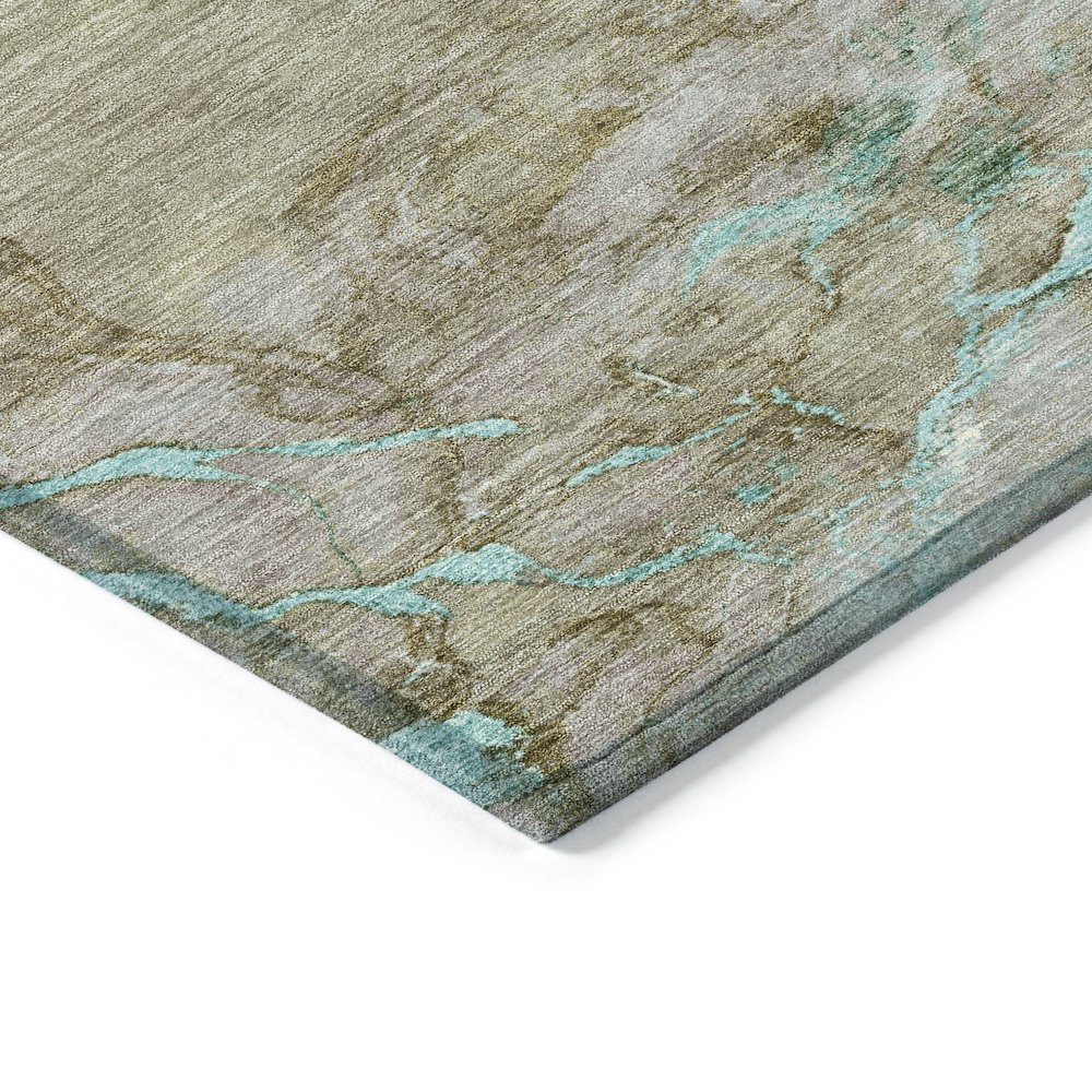 Machine Washable Indoor/Outdoor Chantille ACN2110 Teal 3' x 5' Rug. Picture 3