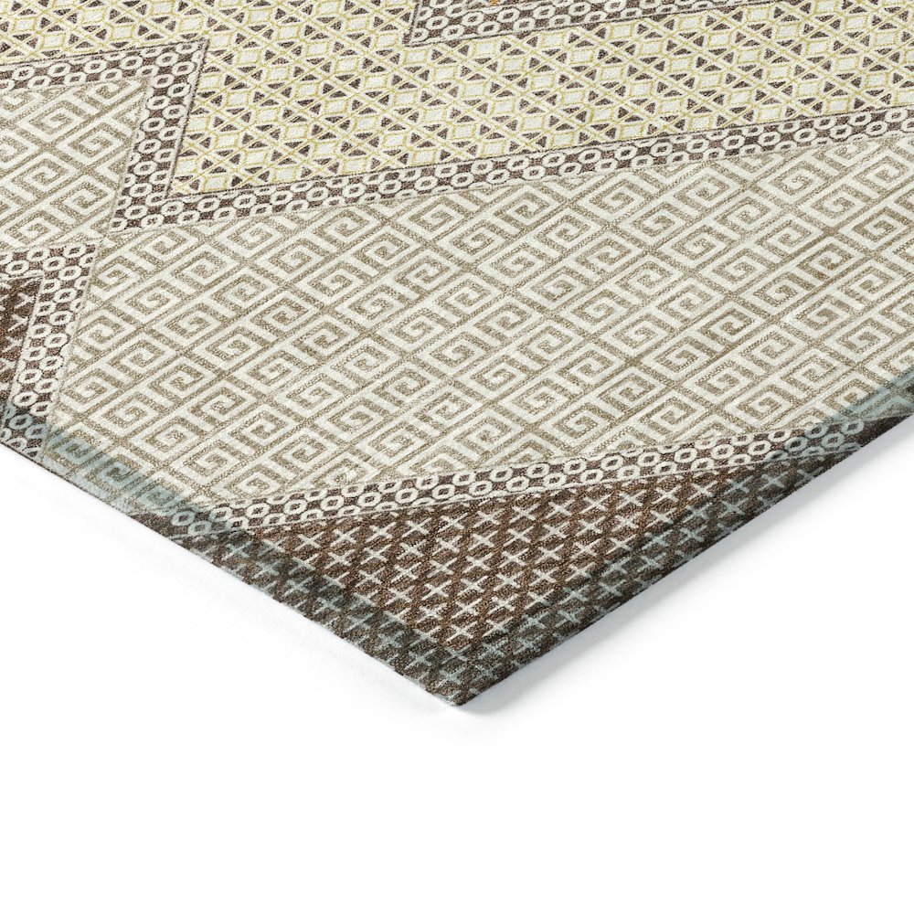 Machine Washable Indoor/Outdoor Chantille ACN2111 Brown 3' x 5' Rug. Picture 3