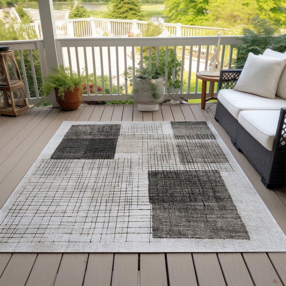 Machine Washable Indoor/Outdoor Chantille ACN2112 Ivory 8' x 10' Rug. Picture 8