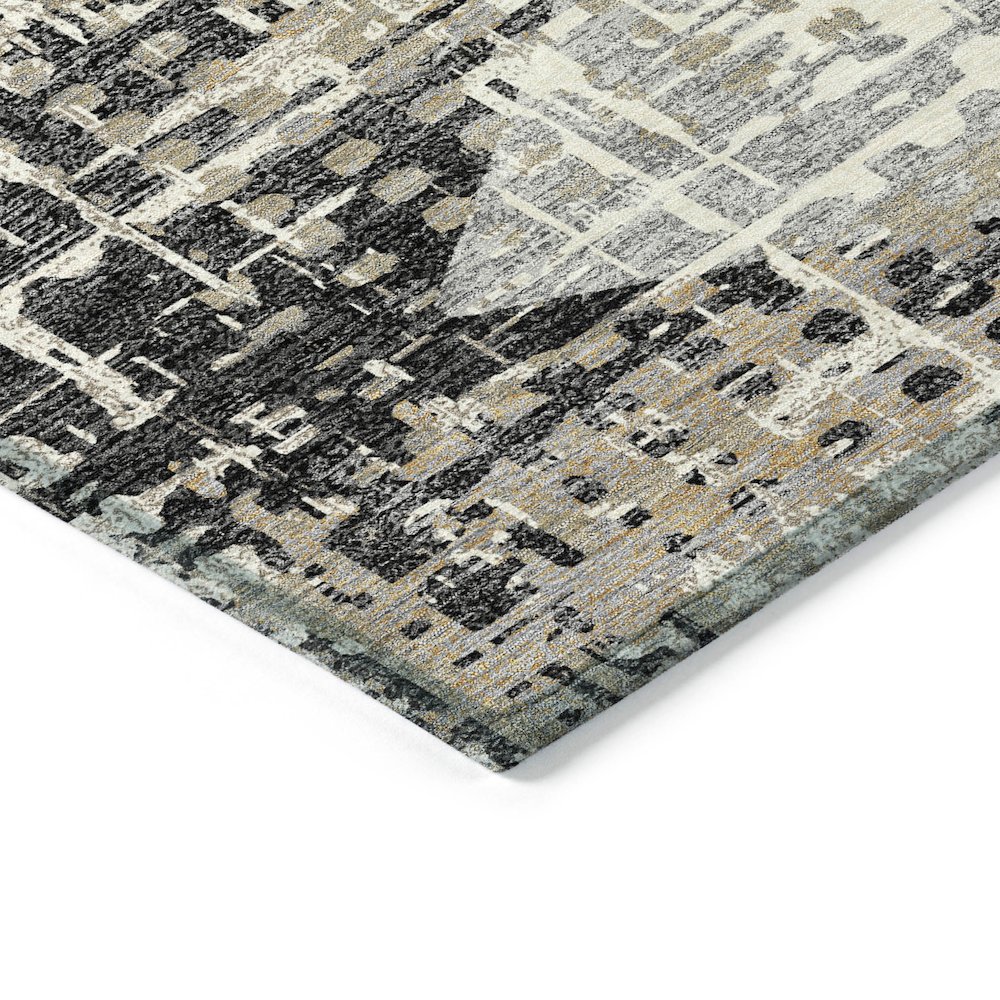 Machine Washable Indoor/Outdoor Chantille ACN2116 Black 3' x 5' Rug. Picture 3