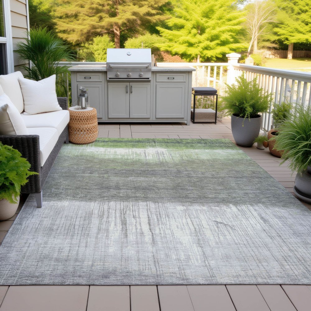 Machine Washable Indoor/Outdoor Chantille ACN2118 Fern 8' x 10' Rug. Picture 7