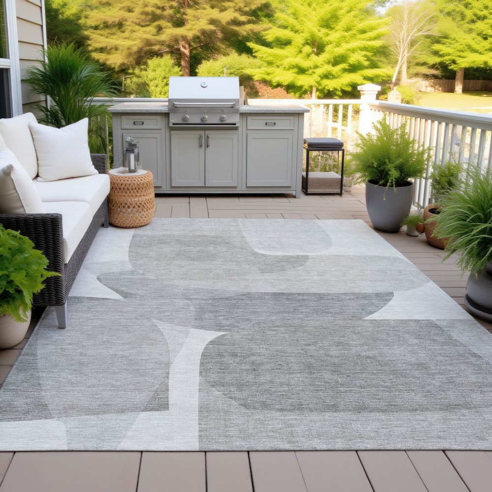Machine Washable Indoor/Outdoor Chantille ACN2121 Linen 8' x 10' Rug. Picture 7