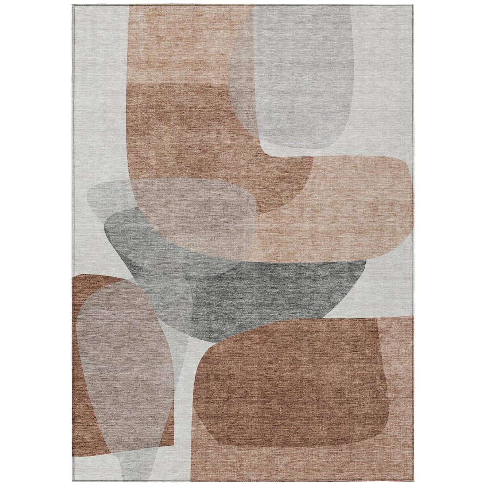 Machine Washable Indoor/Outdoor Chantille ACN2121 Paprika 8' x 10' Rug. Picture 1