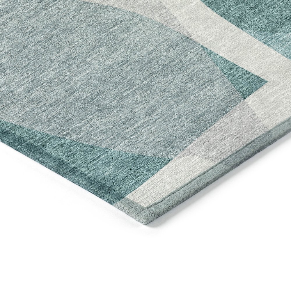 Machine Washable Indoor/Outdoor Chantille ACN2121 Teal 3' x 5' Rug. Picture 3