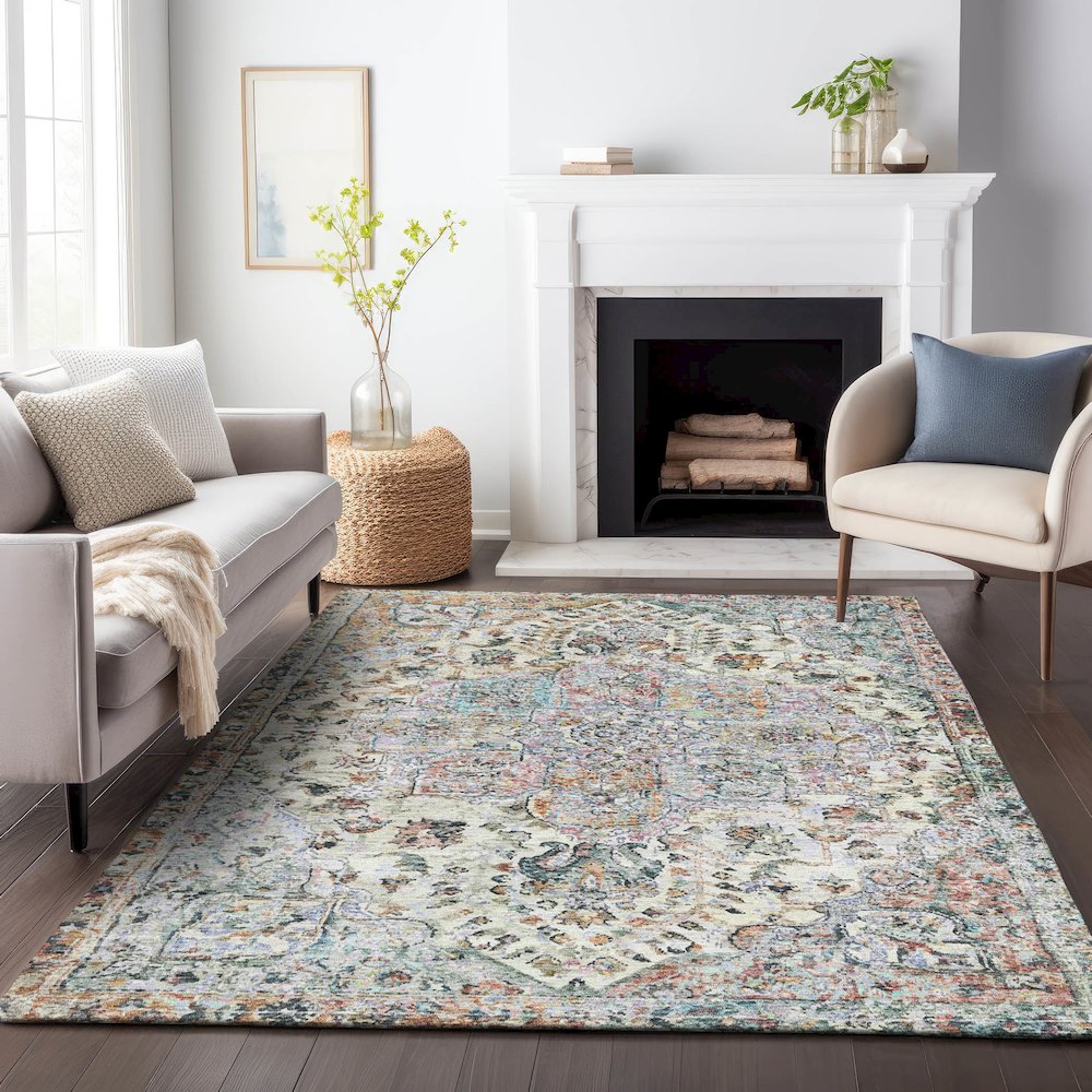 Machine Washable Indoor/Outdoor Chantille ACN2138 Sage 8' x 10' Rug. Picture 6