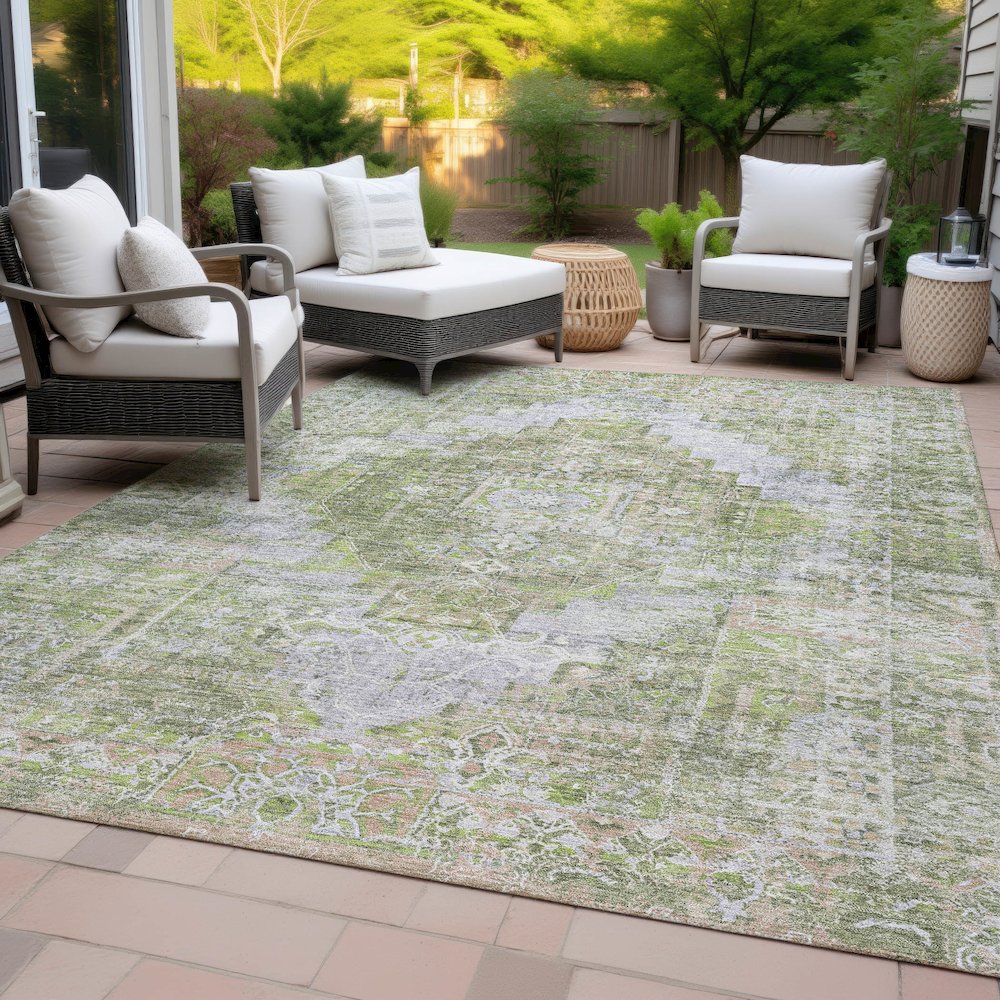 Machine Washable Indoor/Outdoor Chantille ACN2140 Aloe 8' x 10' Rug. Picture 8