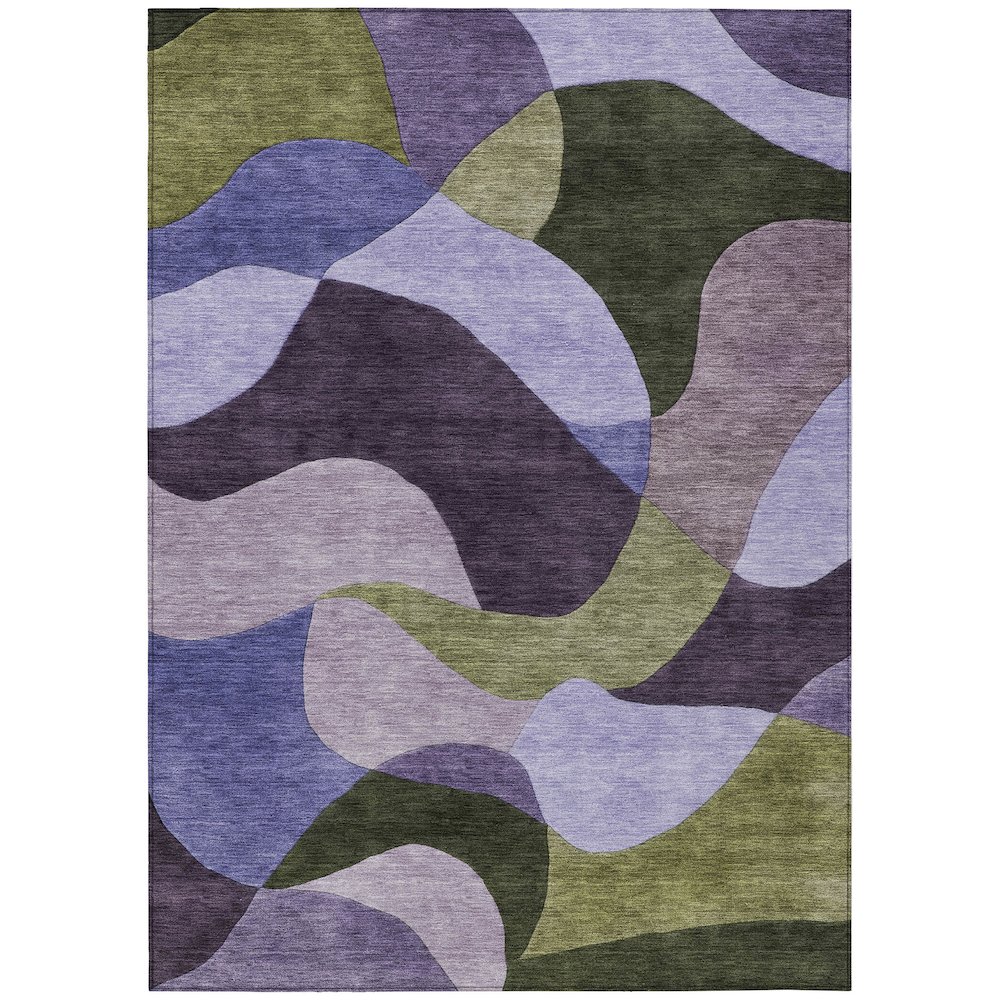 Machine Washable Indoor/Outdoor Chantille ACN2141 Purple 8' x 10' Rug. Picture 1